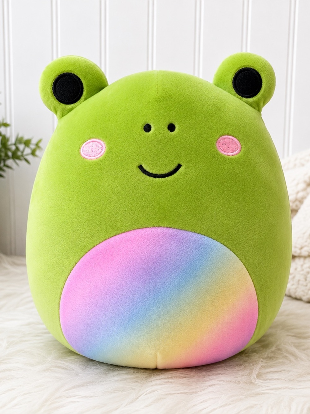 Squishmallows Doxl The Frog 8” Plush Rainbow Belly Green Kellytoy